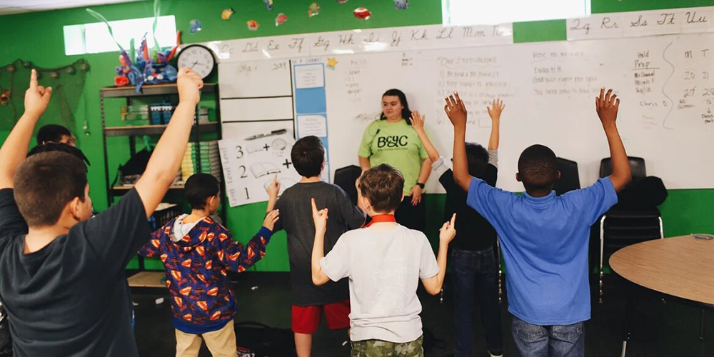 Kids in a classroom at Belton Christian Youth Center